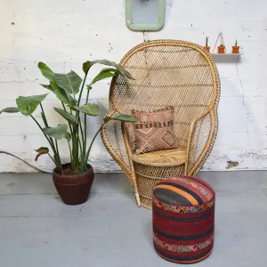 Solid Cylinder Shaped Kilim Stool