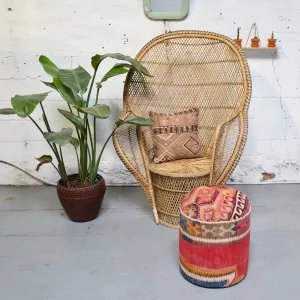 Solid Cylinder Shaped Kilim Stool