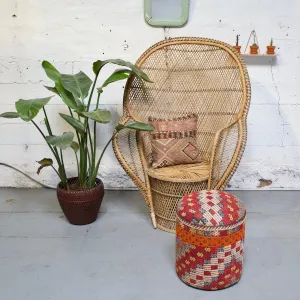 Solid Cylinder Shaped Kilim Stool