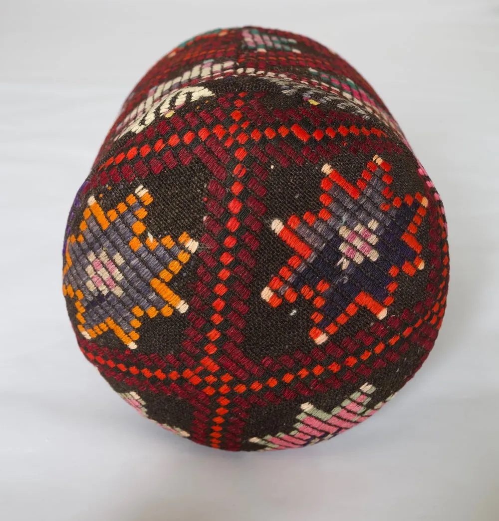 Solid Cylinder Shaped Kilim Stool