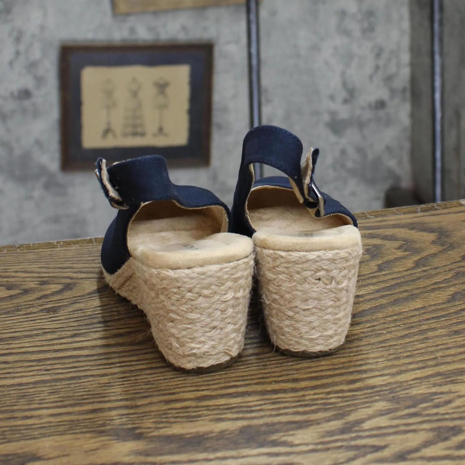 Sonoma Douglas Fir Wedge Womens Espadrille Wedge Sandals Navy Blue 7M