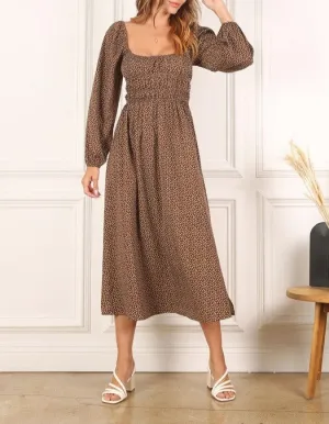 Square neck vintage puff dress