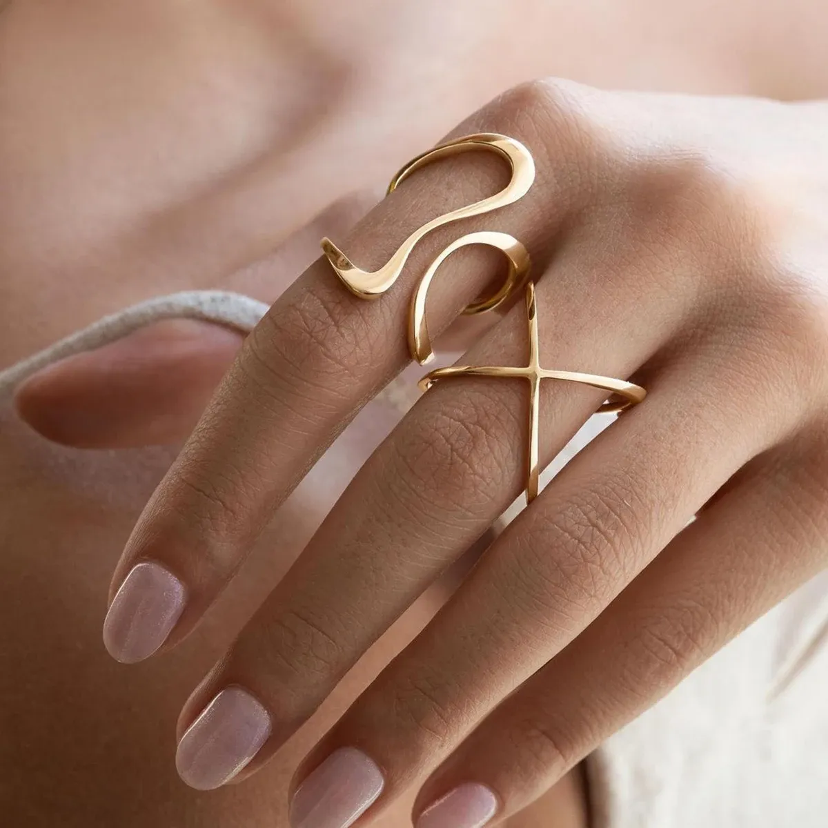 Stainless Steel Minimalist Smooth Line Open Ring