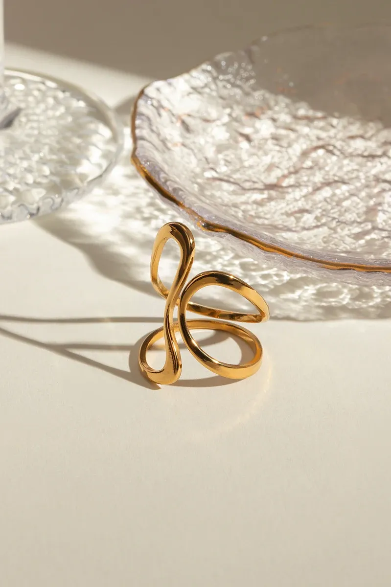 Stainless Steel Minimalist Smooth Line Open Ring