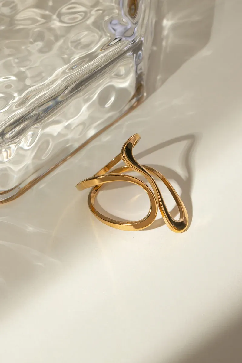 Stainless Steel Minimalist Smooth Line Open Ring