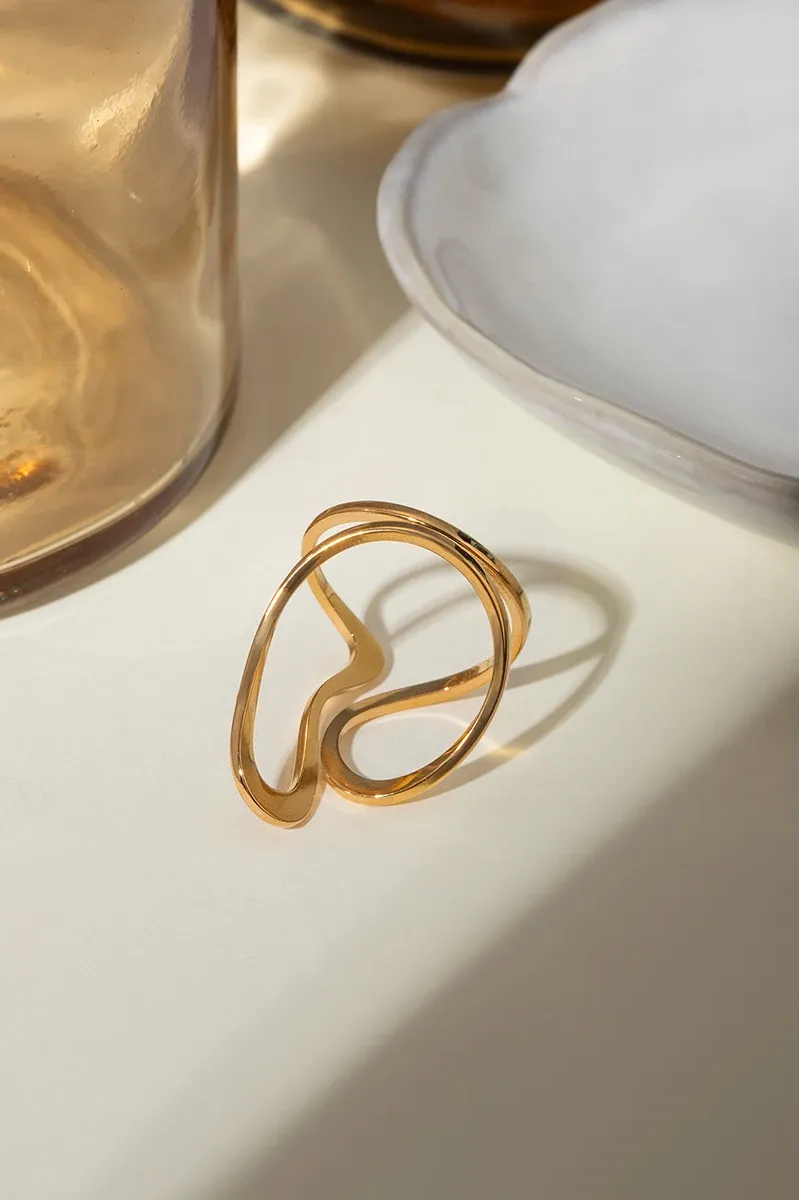 Stainless Steel Minimalist Smooth Line Open Ring