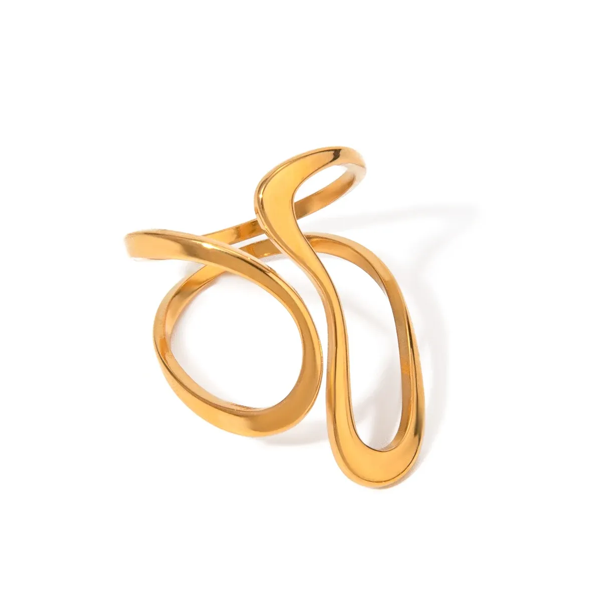 Stainless Steel Minimalist Smooth Line Open Ring
