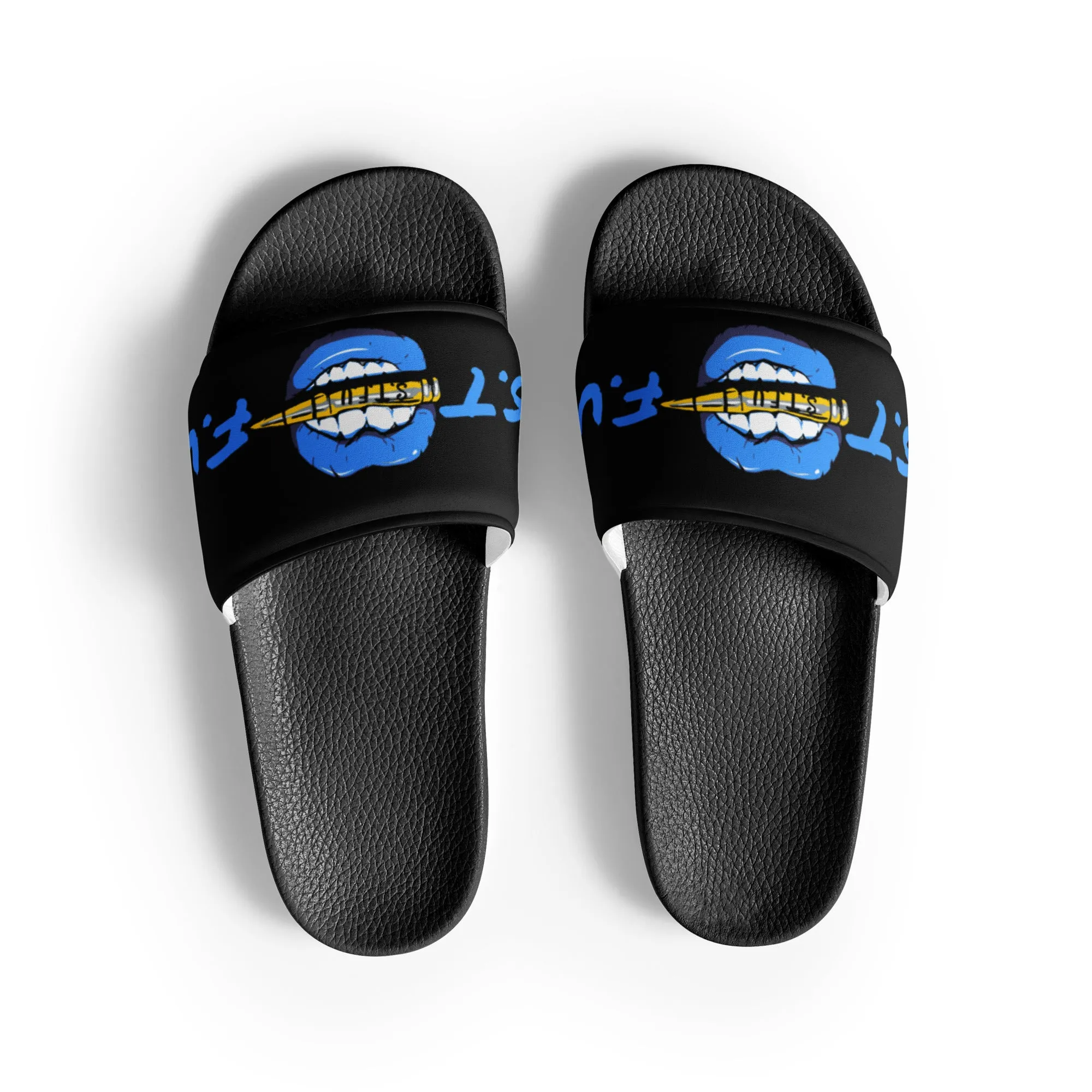 STFU Ice Blue Logo Women's slides - Black