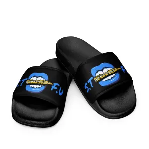 STFU Ice Blue Logo Women's slides - Black