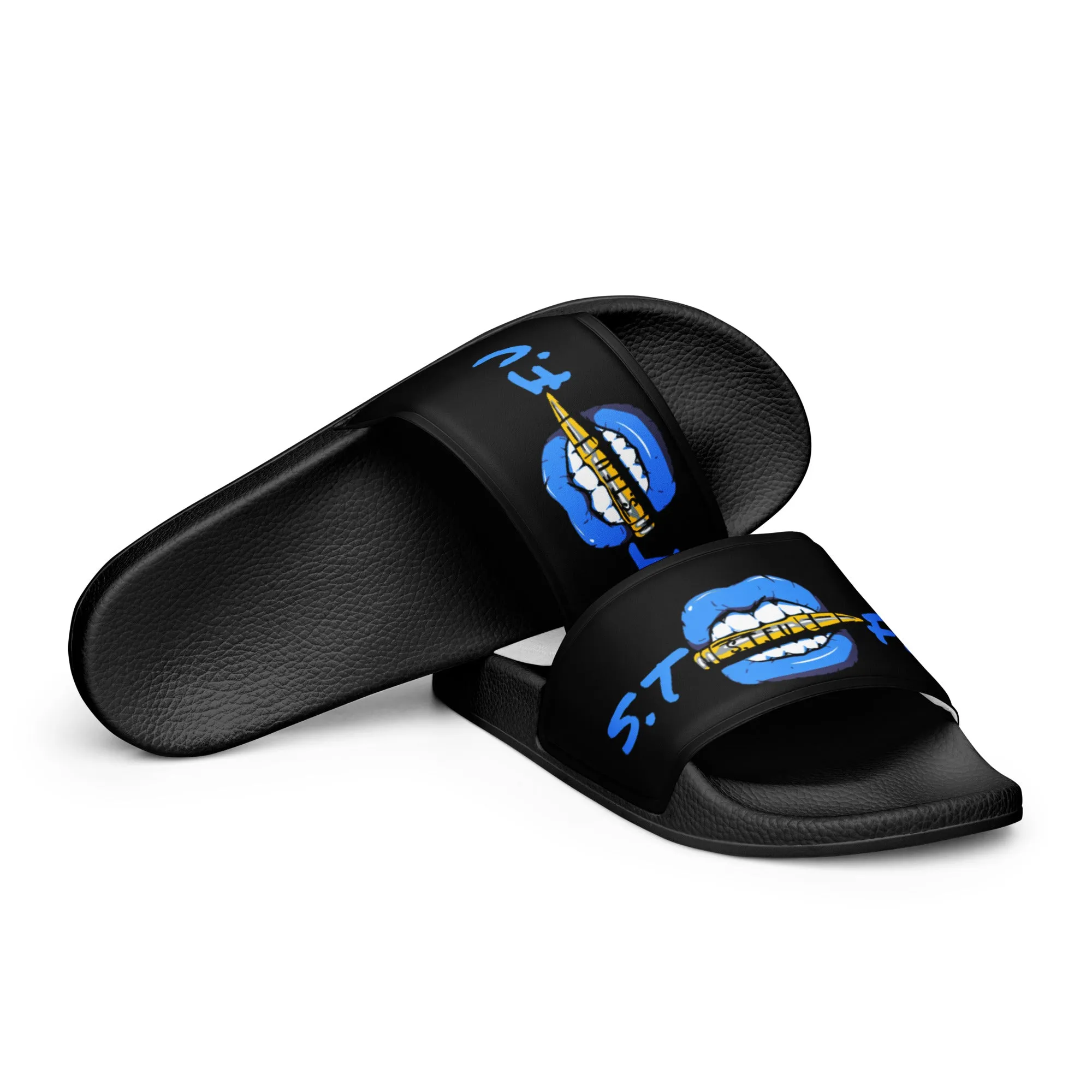 STFU Ice Blue Logo Women's slides - Black