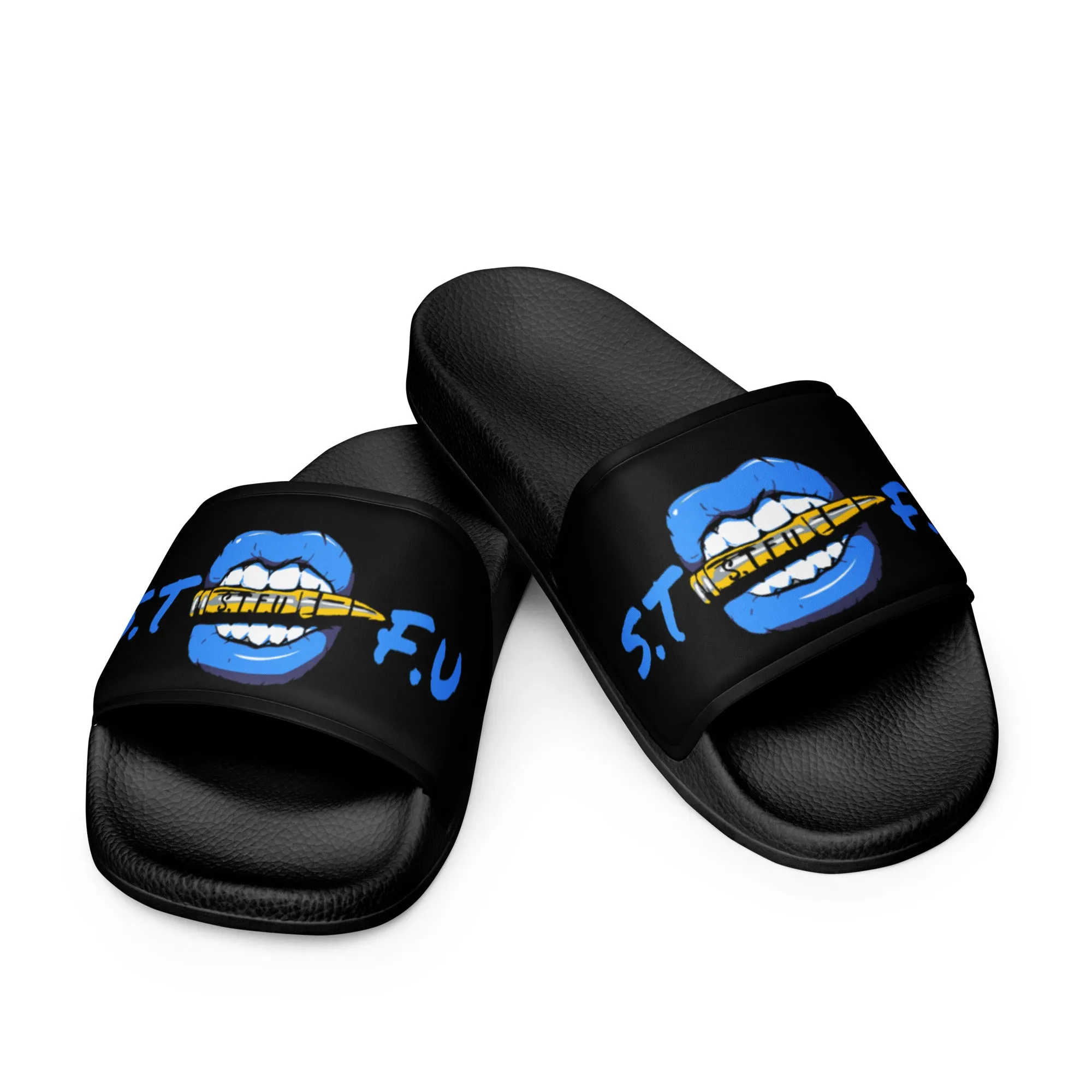 STFU Ice Blue Logo Women's slides - Black