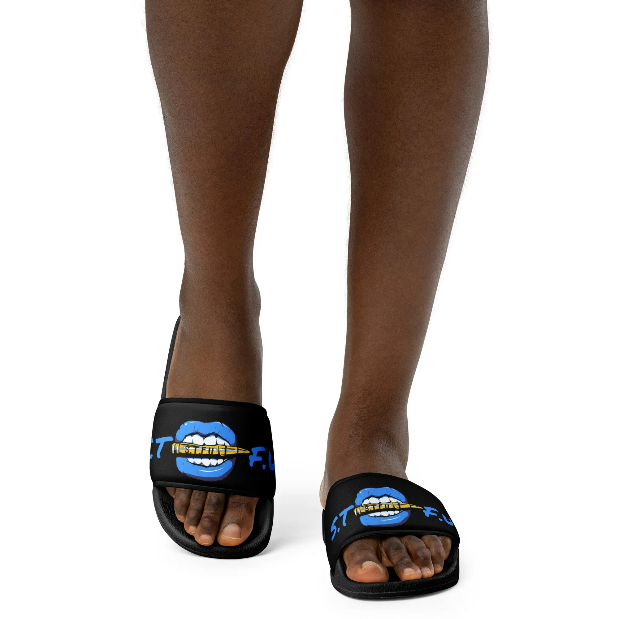 STFU Ice Blue Logo Women's slides - Black
