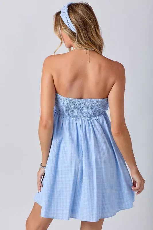 Strapless Frilled Torso Mini Dress