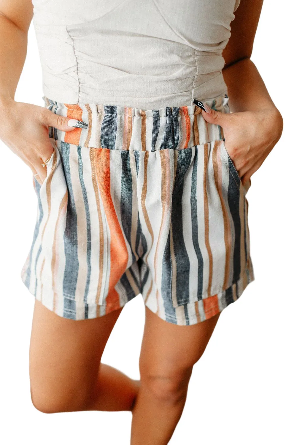 Stripe Vintage Washed Shorts