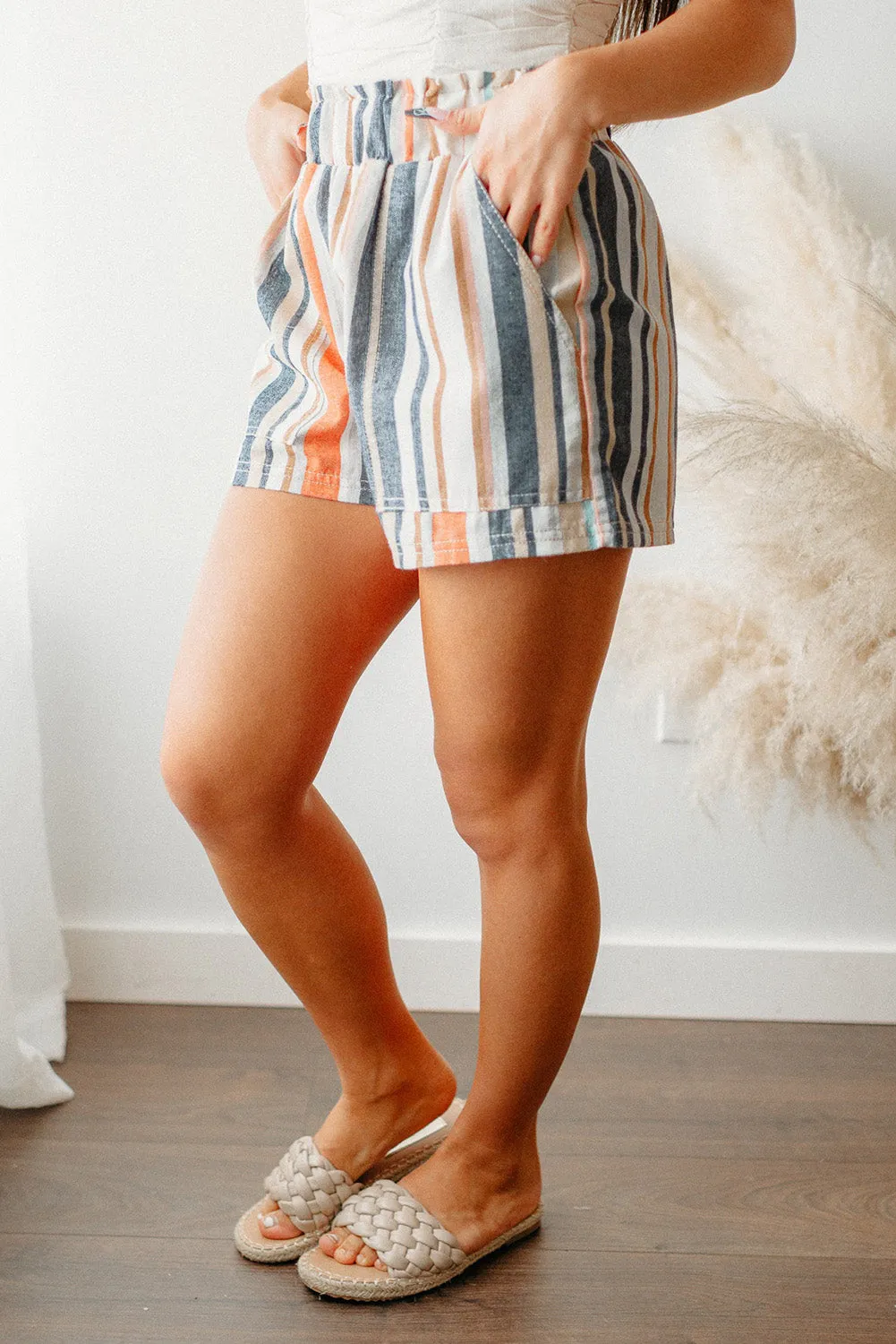 Stripe Vintage Washed Shorts
