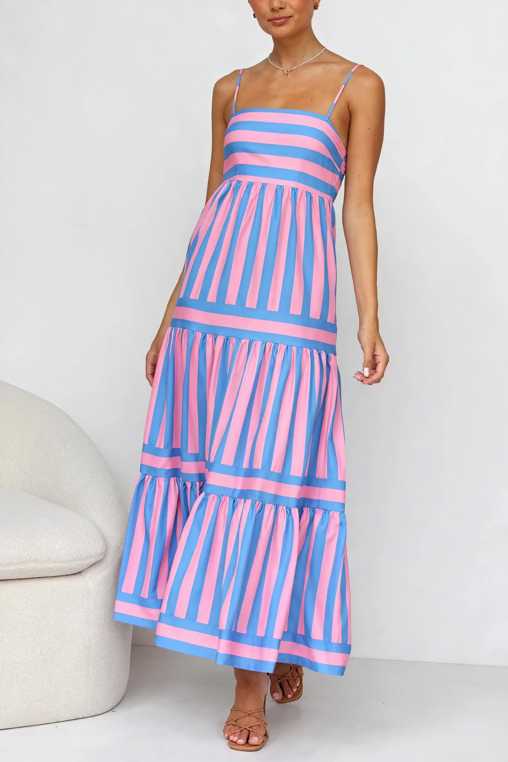 Striped Maxi Dress with Pockets