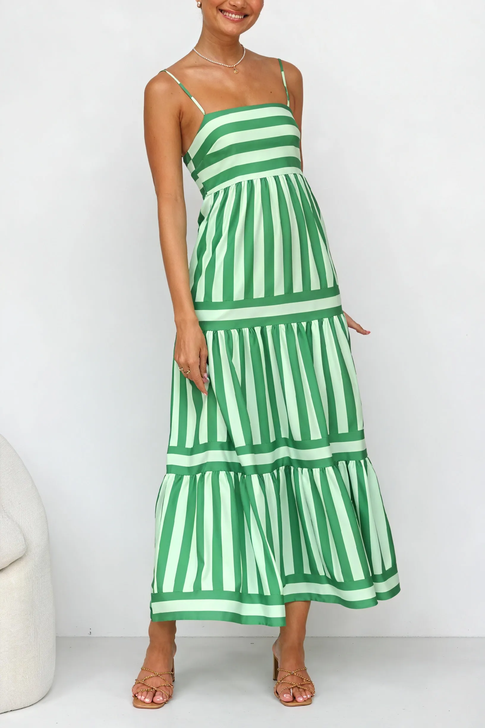 Striped Maxi Dress with Pockets