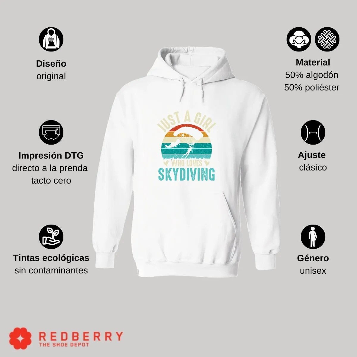 Sudadera Hombre  Hoodie Paracaidismo Deporte Vintage 022
