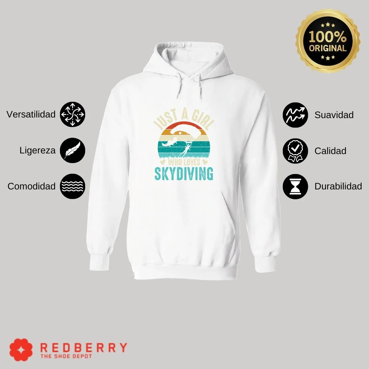 Sudadera Hombre  Hoodie Paracaidismo Deporte Vintage 022