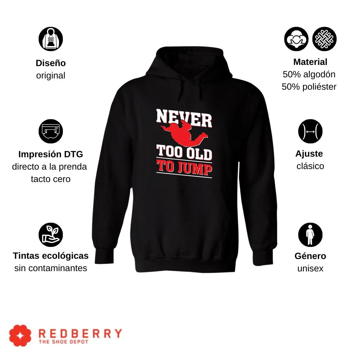 Sudadera Hombre  Hoodie Paracaidismo Deporte Vintage 025