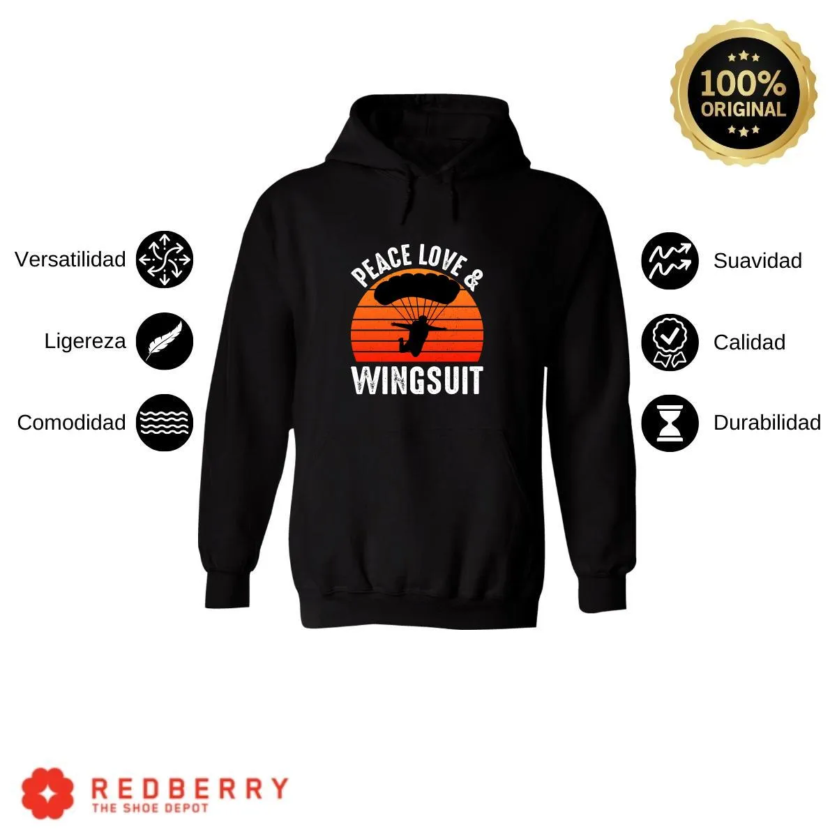 Sudadera Hombre  Hoodie Paracaidismo Deporte Vintage 029