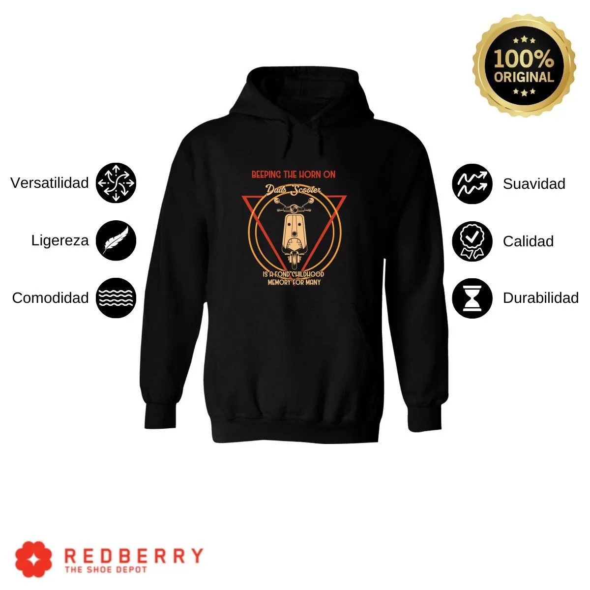 Sudadera Hombre  Hoodie Scooter Moto Biker Vintage 005