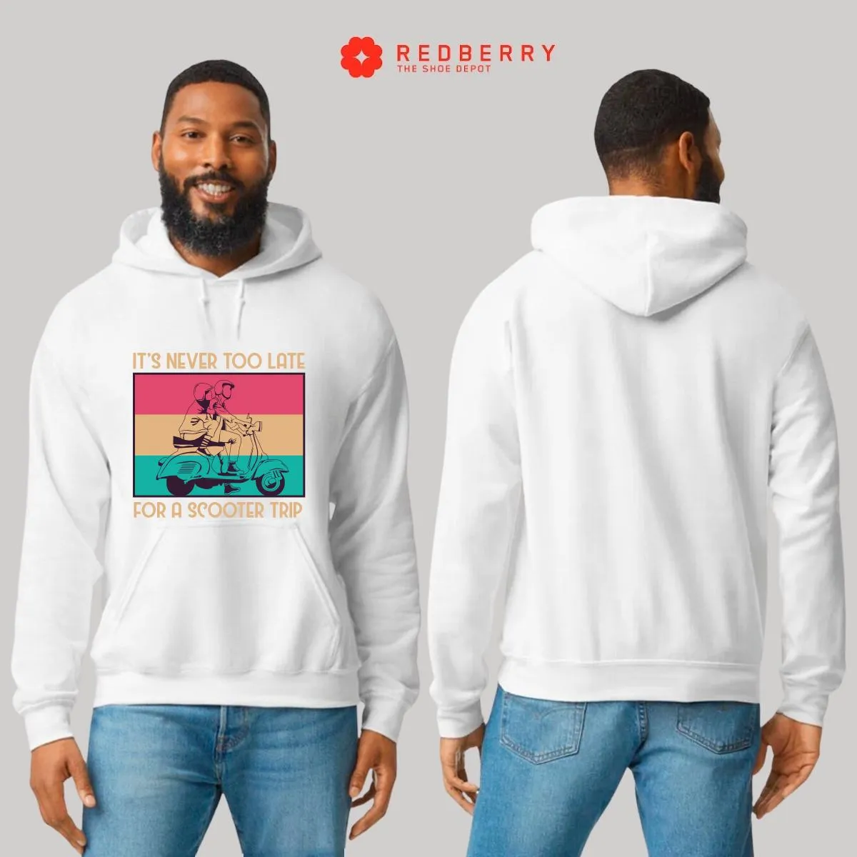 Sudadera Hombre  Hoodie Scooter Moto Biker Vintage 017