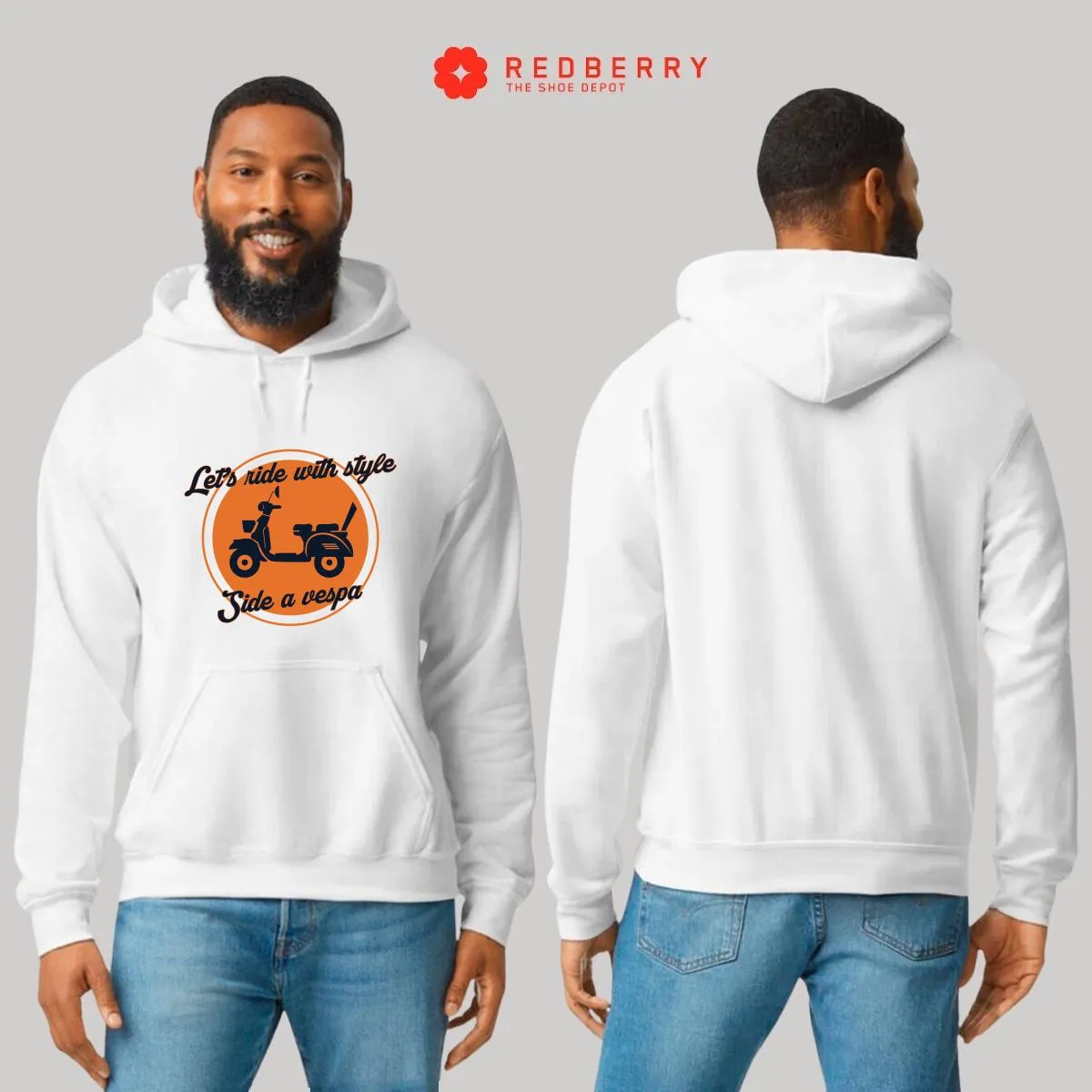 Sudadera Hombre  Hoodie Scooter Moto Biker Vintage 021