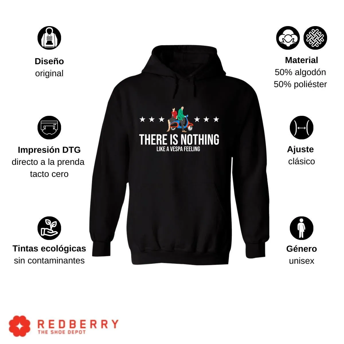 Sudadera Hombre  Hoodie Scooter Moto Biker Vintage 044