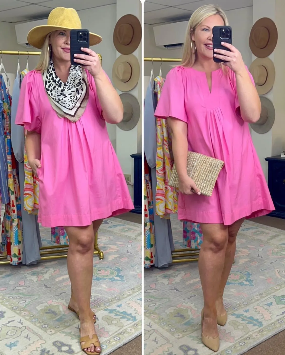 Sunday Sweetness Notched Neck Flutter Sleeve Dress