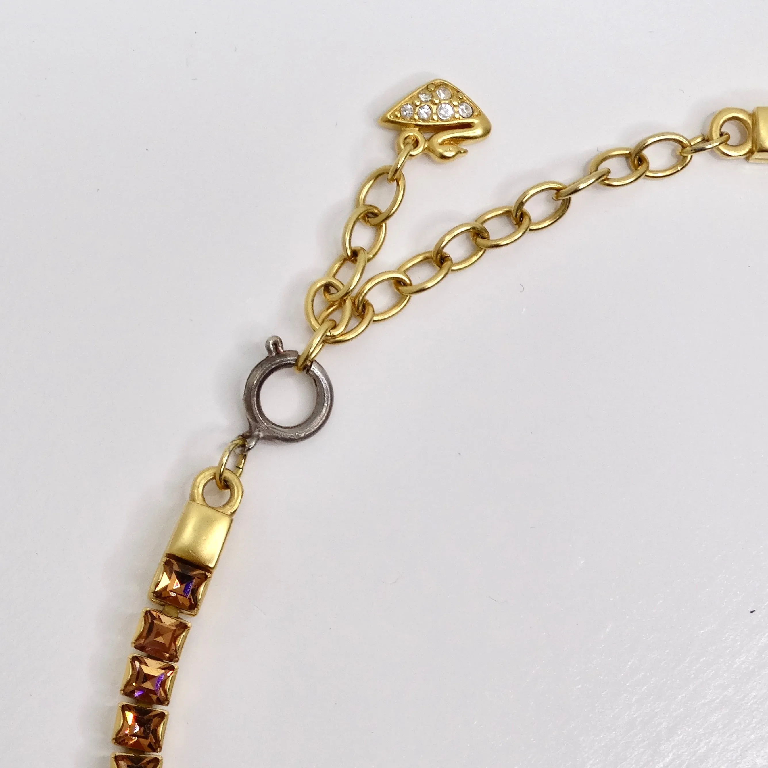 Swarovski 1990s Purple Rhinestone Lariat Choker