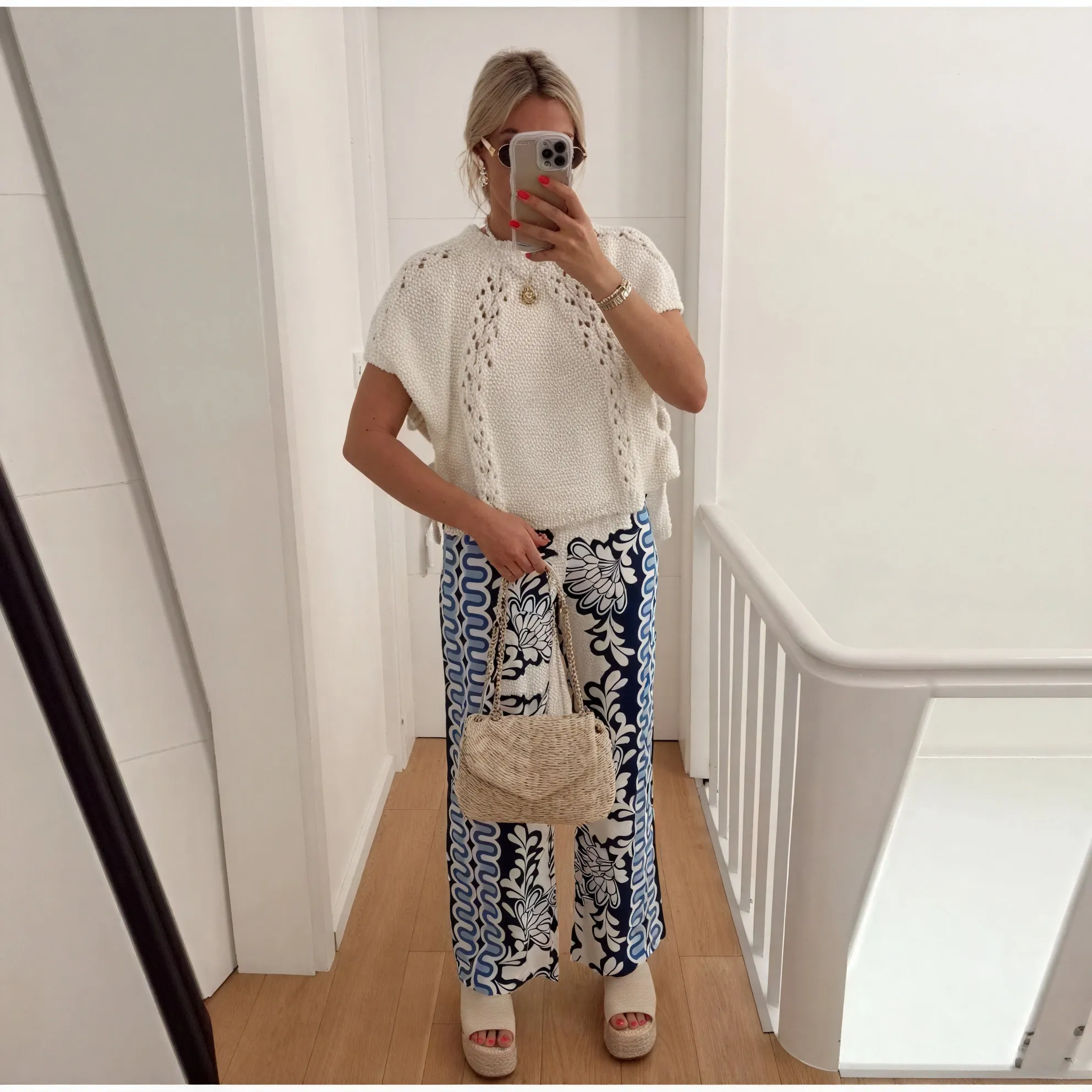 Textured Knit Top with Boat Neck