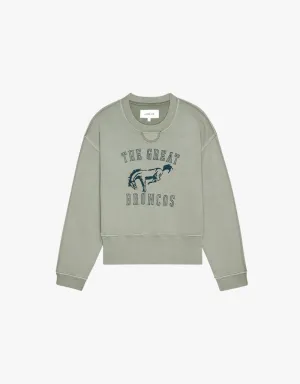The Great The League Sweatshirt in Smoke Green with Bucking Bronco Graphic