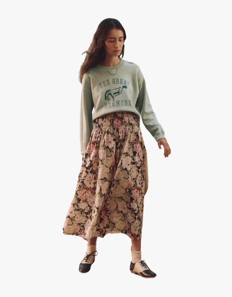 The Great The League Sweatshirt in Smoke Green with Bucking Bronco Graphic
