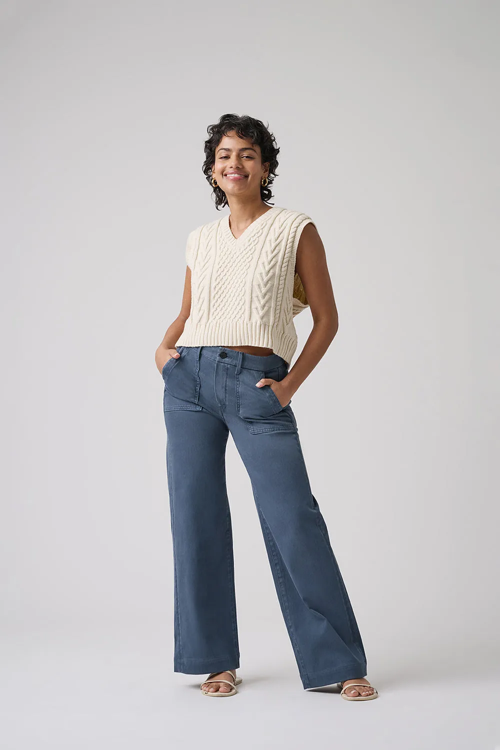 The Malibu Wide Baker  |  Dusty Blue
