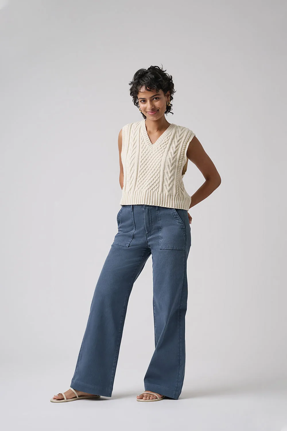 The Malibu Wide Baker  |  Dusty Blue
