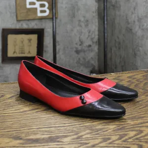 The Tog Shop Womens Vintage Pointed Toe Flats 1673d90b47a035 Red / Black 6M