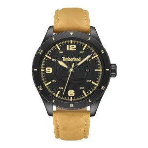 Timberland Ashmont Ionic-Plated Stainless Steel & Leather Strap Watch