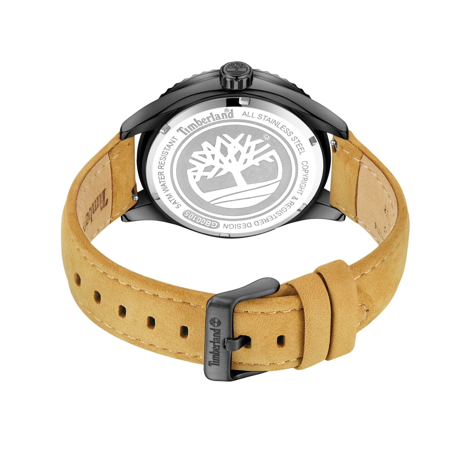 Timberland Ashmont Ionic-Plated Stainless Steel & Leather Strap Watch