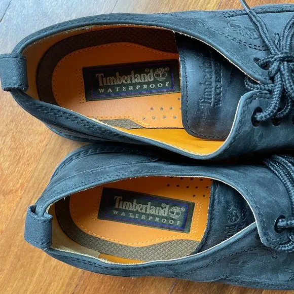 Timberland Waterproof Nubuck Oxfords Storm Black Mens Leather Shoe 10