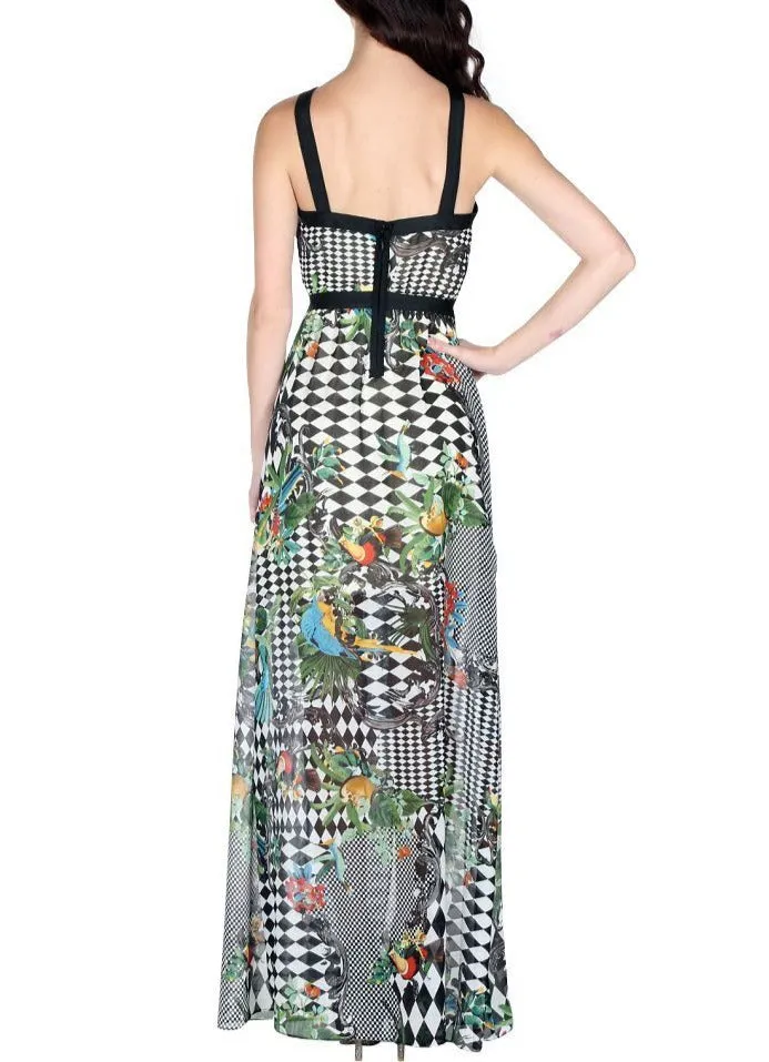 Tropical Paradise Cross Front Maxi Dress