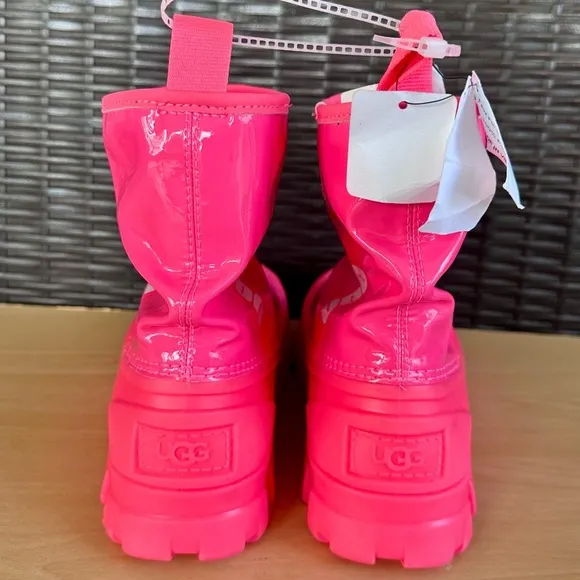 Ugg Classic Brellah Mini Boot Super Coral Pink Scrunched Kids Girls 3