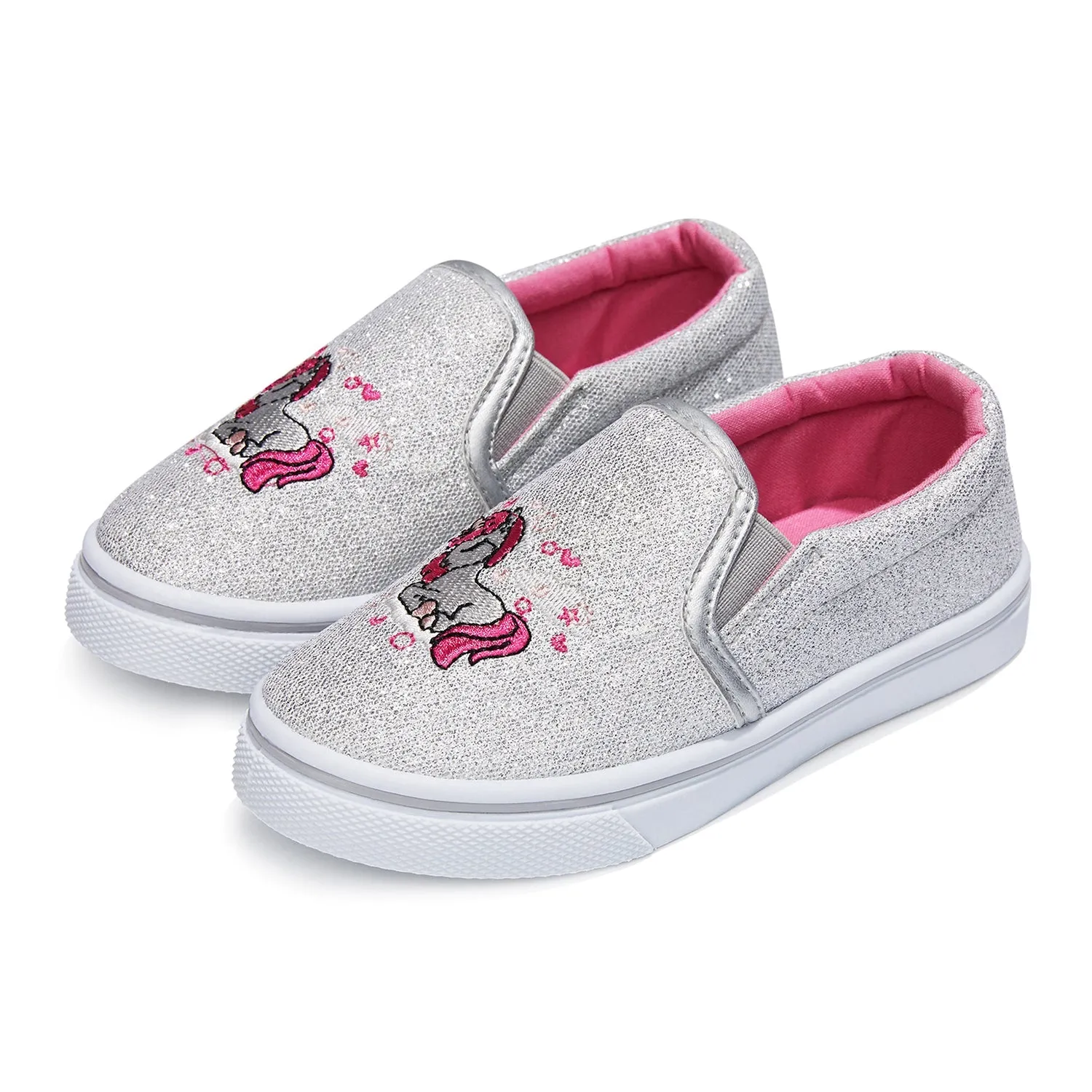 Unicorn Slip-on Silver Glitter Espadrilles