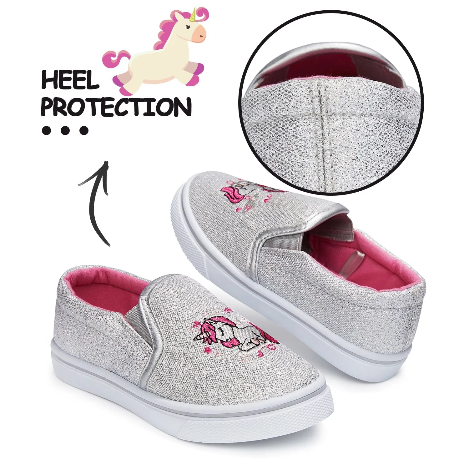 Unicorn Slip-on Silver Glitter Espadrilles