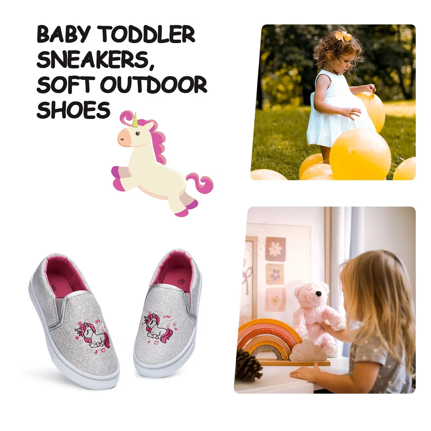 Unicorn Slip-on Silver Glitter Espadrilles
