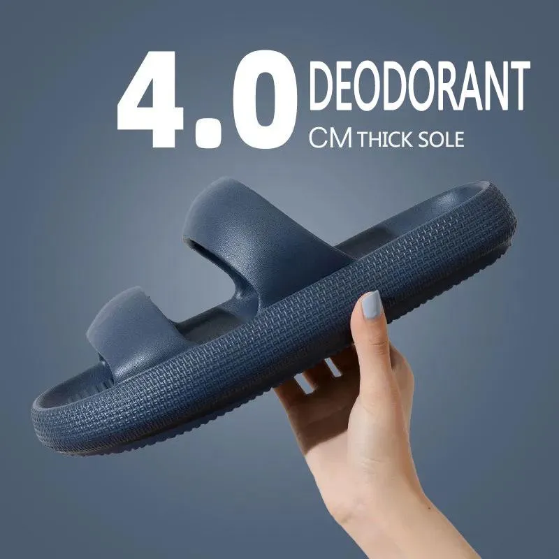 Unisex Slippers Women's Outer Wear Stepping on Shit Touching Flip-flops Bath Non-slip Thick Bottom Sandals Summer Men's Slippers