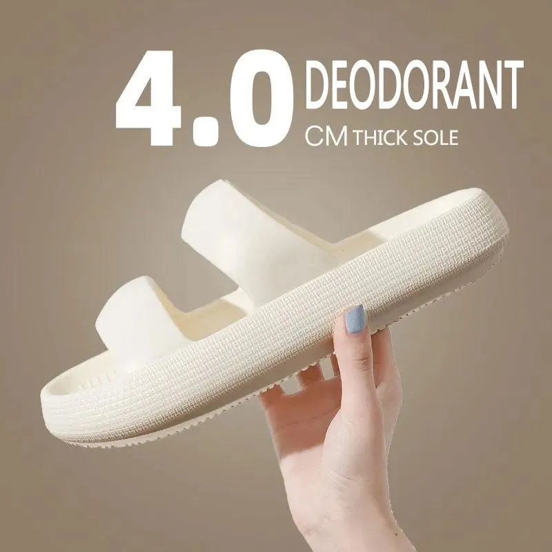 Unisex Slippers Women's Outer Wear Stepping on Shit Touching Flip-flops Bath Non-slip Thick Bottom Sandals Summer Men's Slippers