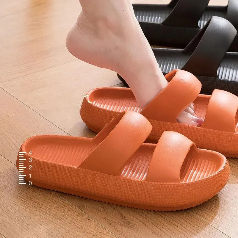 Unisex Slippers Women's Outer Wear Stepping on Shit Touching Flip-flops Bath Non-slip Thick Bottom Sandals Summer Men's Slippers