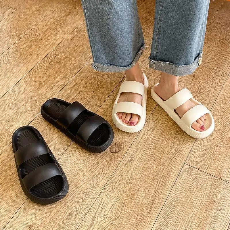 Unisex Slippers Women's Outer Wear Stepping on Shit Touching Flip-flops Bath Non-slip Thick Bottom Sandals Summer Men's Slippers