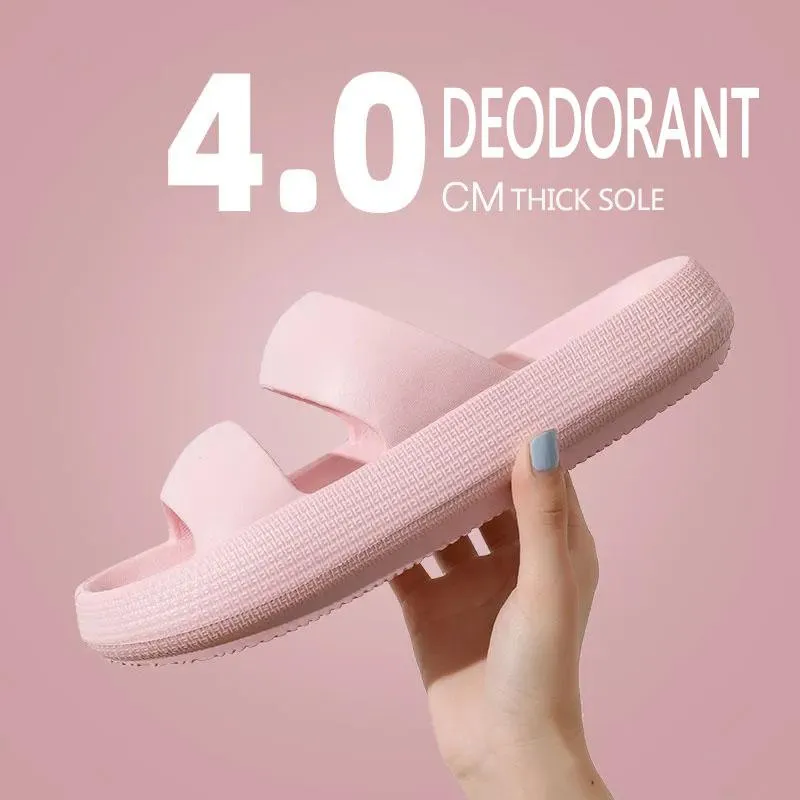 Unisex Slippers Women's Outer Wear Stepping on Shit Touching Flip-flops Bath Non-slip Thick Bottom Sandals Summer Men's Slippers